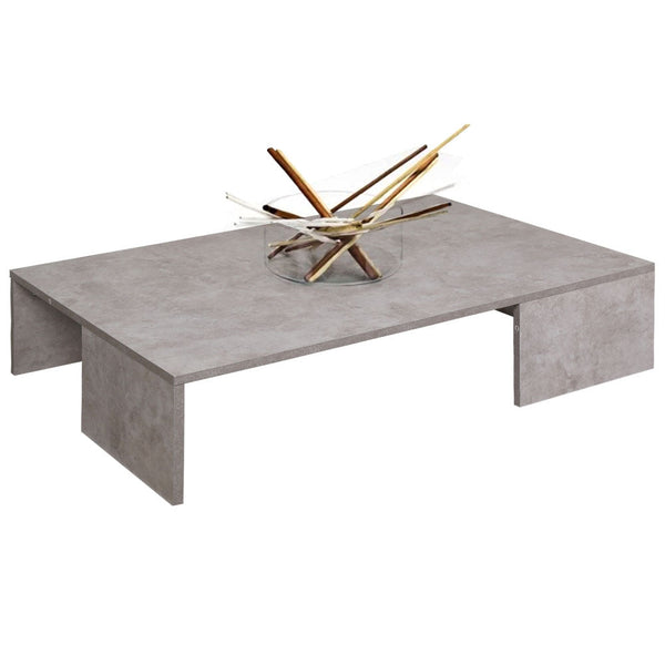 acquista Tavolino Caffe Divano Salotto Rettangolare Basso in Legno Design Moderno Grigio