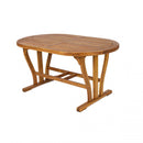 Tavolo Allungabile Ovale Double 150/200x90x74 h cm in Legno di Acacia Marrone