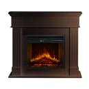 Camino Elettrico da Terra 110x36x100 cm Cambridge In Legno Noce      