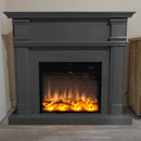 Camino Elettrico da Pavimento 114x102,3x28,2 cm Effetto Fiamma 1500W Sined Caldera Grigio