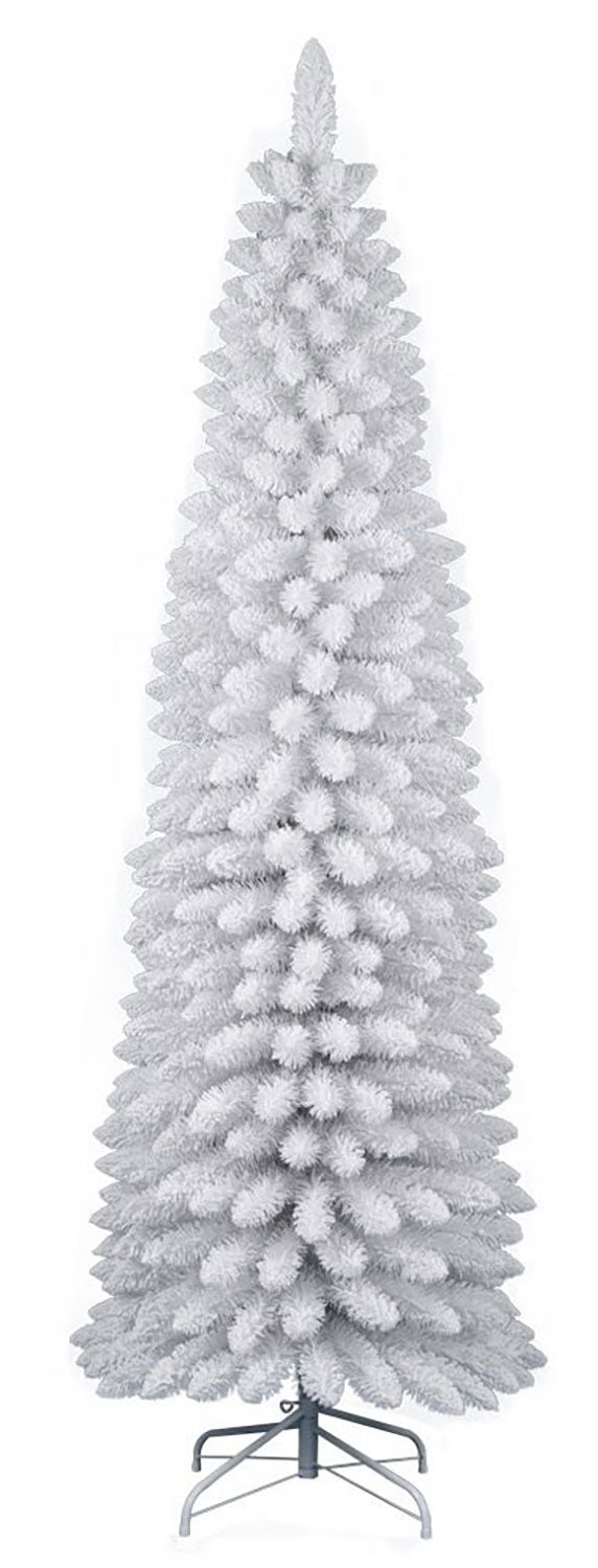online Albero di Natale Artificiale Slim Floccato Realistico Innevato 240 cm 505 Rami Bianco Effetto Neve