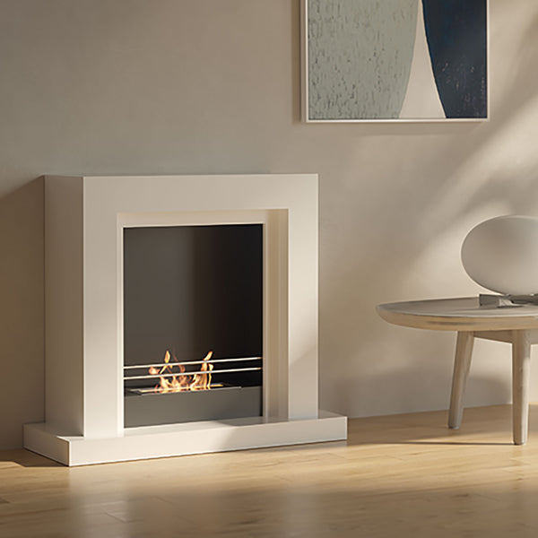 online Camino a Bioetanolo da Pavimento 70x30x70 cm 2000W 1L Camogli Bianco