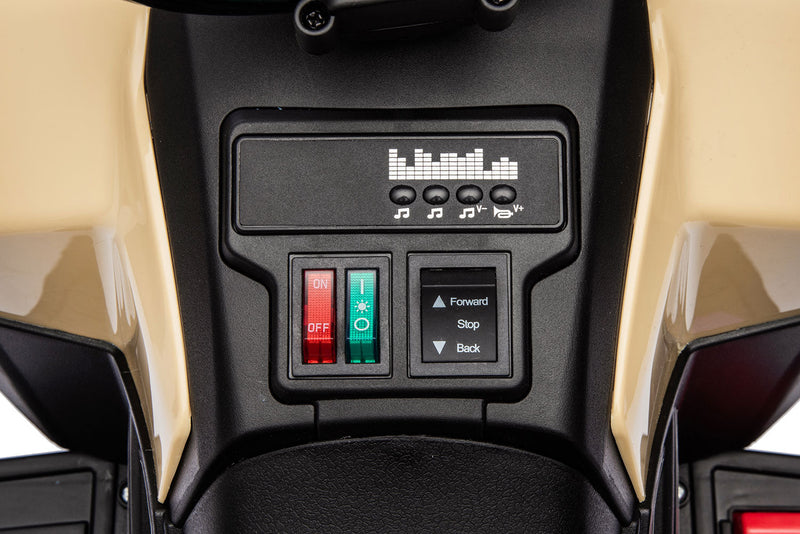 Quad Elettrico per Bambini Safari 6V con Bauletto Posteriore Beige  