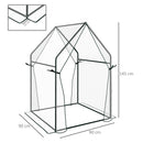 Mini Serra da Giardino con 2 Porte Avvolgibili 90x90x145 cm Copertura in PE  Trasparente