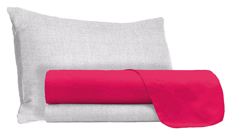 Set Lenzuola Sopra Sotto e Federe in Cotone Fragola Varie Misure