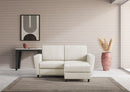 Divano 2 Posti con Pouf 172x145x85 cm Yasel in Tessuto Latte