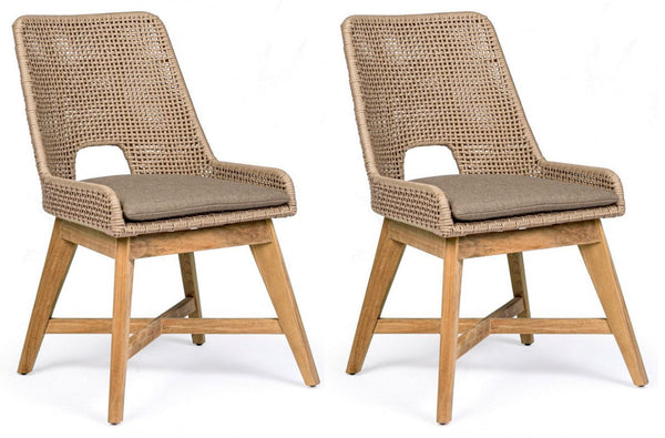 sconto Set 2 Sedie 50x68x86h cm con Cuscini Hesperia Tortora