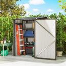 Casetta da Giardino Porta Attrezzi 100x104x160 cm con Porta in Acciaio Galvanizzato Marrone e Grigio Scuro      