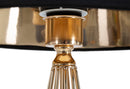 Lampada da Tavolo Ovy Ø32,5x62 cm in Ferro PVC e Tessuto Oro e Nero