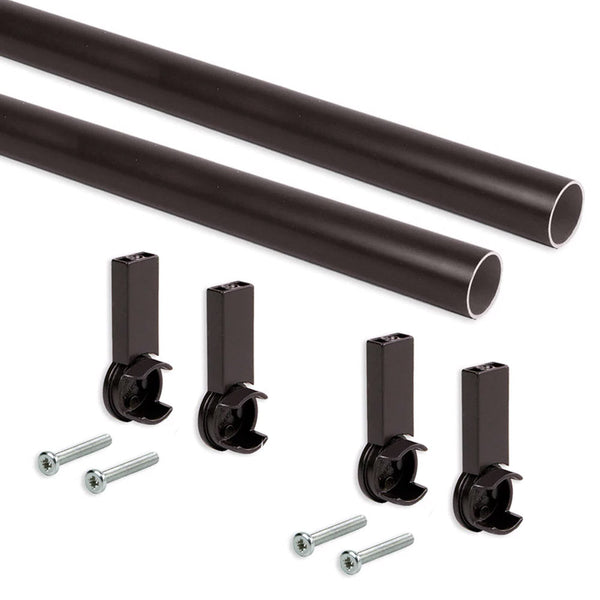 2er Set Emuca Moka Aluminium Kleiderstangen für runde Kleiderschränke 95 cm prezzo