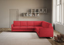 Divano Angolare 7 Posti 281x281x85 cm Karay in Tessuto Rosso