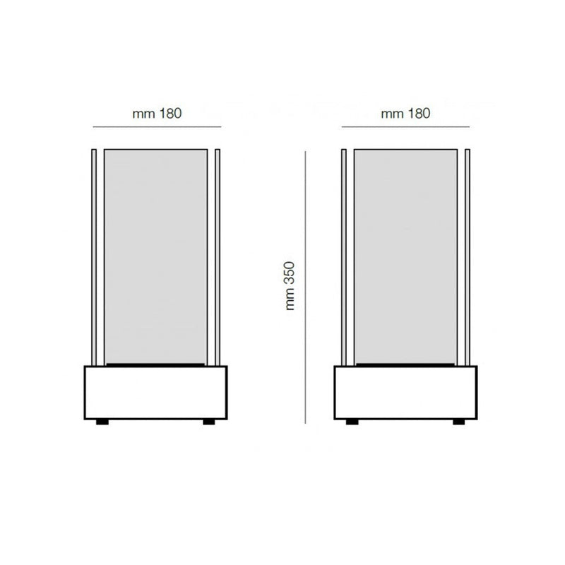 Camino a Bioetanolo da Tavolo 18x18x35 cm Aosta Acciaio 
