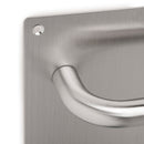 Coppia di Maniglie con Piastra 17 x 17 cm per Porte Interne Acciaio Inossidabile Emuca