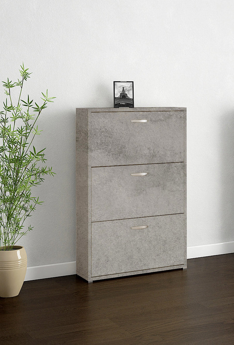 Scarpiera 3 Ante a Ribalta 73x25x120 cm in Legno Salvaspazio Pietra