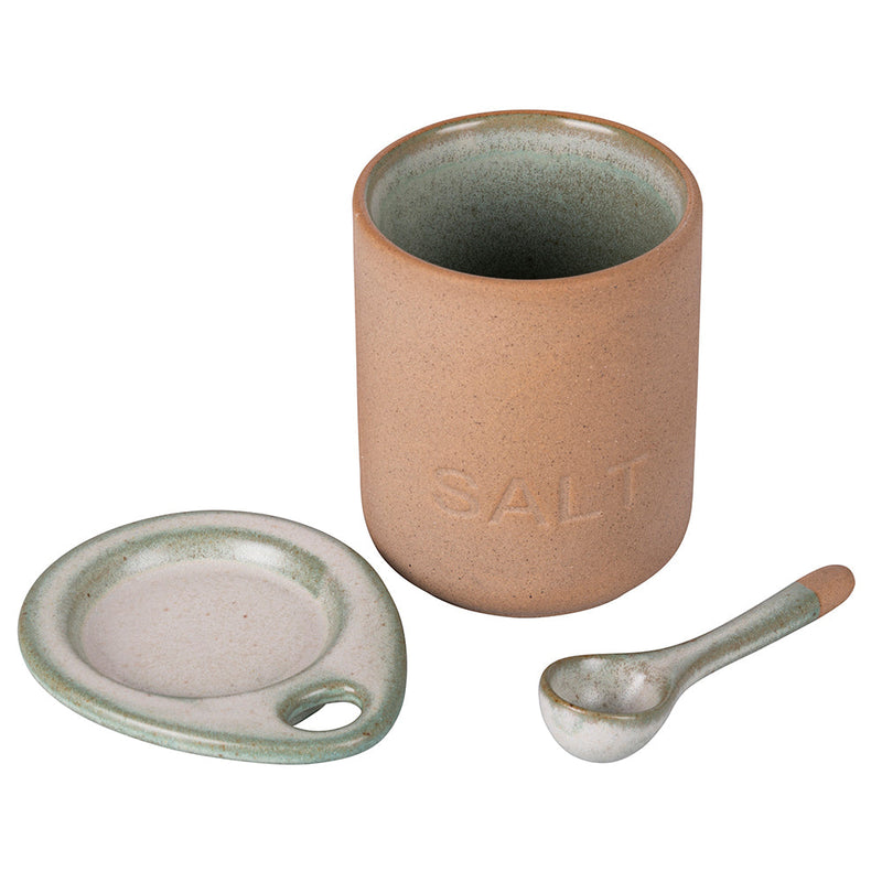Barattolino Sale con Cucchiaino Ø8x11 cm 400 ml in Ceramica VdE Tivoli 1996 Pompei