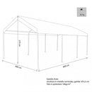 Gazebo Auto 3x6 m in Acciaio Bianco