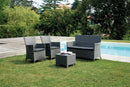 Panchina da Giardino 2 Posti in Wicker Vorghini Ravenna Grigia
