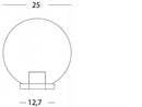 Lampada Testa Palo Sferica Chiara Diametro 25Cm Colore Nero per Esterno Linea Globo Sovil