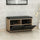 Scarpiera con pouff 80x35x42 cm Dragoshoe noce e nero