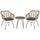 Set aus Couchtisch und 2 Gartenstühlen aus grauem Polyethylen-Rattan