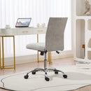 Sedia Ufficio Senza Braccioli 43x56x78-88 cm Girevole con Ruote Rivestimento in Tessuto Grigio  
