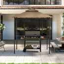 Copertura per Gazebo da Giardino 244x152 cm a 2 Livelli in Poliestere 160gsm Cachi    