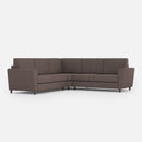 Divano Angolare 5 Posti 228x228x85 cm Yasel in Tessuto Talpa