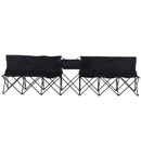 Panchina Pieghevole da Campeggio 6 Posti 306x48x82 cm  Flexi Nero