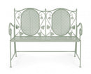Panca 2 Posti 115x60x92 cm Harriet in Acciaio Salvia