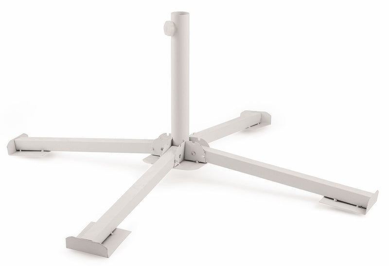 Base per Ombrellone da Giardino Pieghevole in Ferro Soriani Bianco