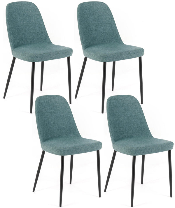 Set 4 Sedie 55x46xH85 cm in Tessuto Tamara Acquamarina prezzo