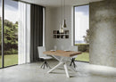 Tavolo Allungabile 120-380x90x77 cm Volantis Premium Quercia Natura Telaio Bianco 