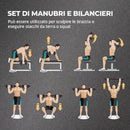 Set 2 Manubri Antiscivolo con 8 Dischi Pesi da 15 kg Totali con Connettore in Acciaio HDPE e Sabbia Nero      