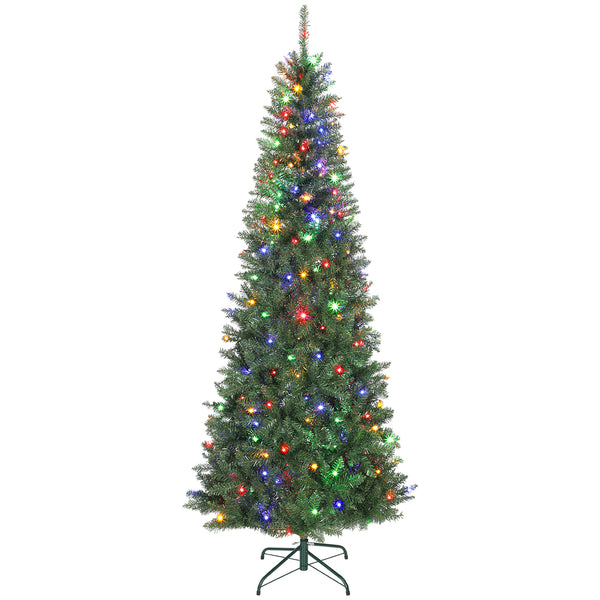 Albero di Natale Slim 210 cm 1273 Rami con 350 Luci LED Bianche e Colorate 9 Modalità di Illuminazione Verde online
