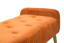 Panca Lady Ruggine 120x45x55 cm in Legno Spugna Metallo e Poliestere Ruggine e Oro