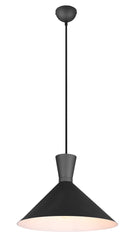 Lampada a Sospensione da Interno Attacco E27 in Metallo Nero Opaco