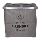 Cesto Portabiancheria in tessuto sacco grigio doppio pieghevole cm 54x34.5xh50.5