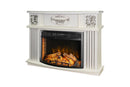 Camino Elettrico da Pavimento 96,3x120x31,8 cm Effetto Fiamma 1500W Roma mini & Ararat Avorio