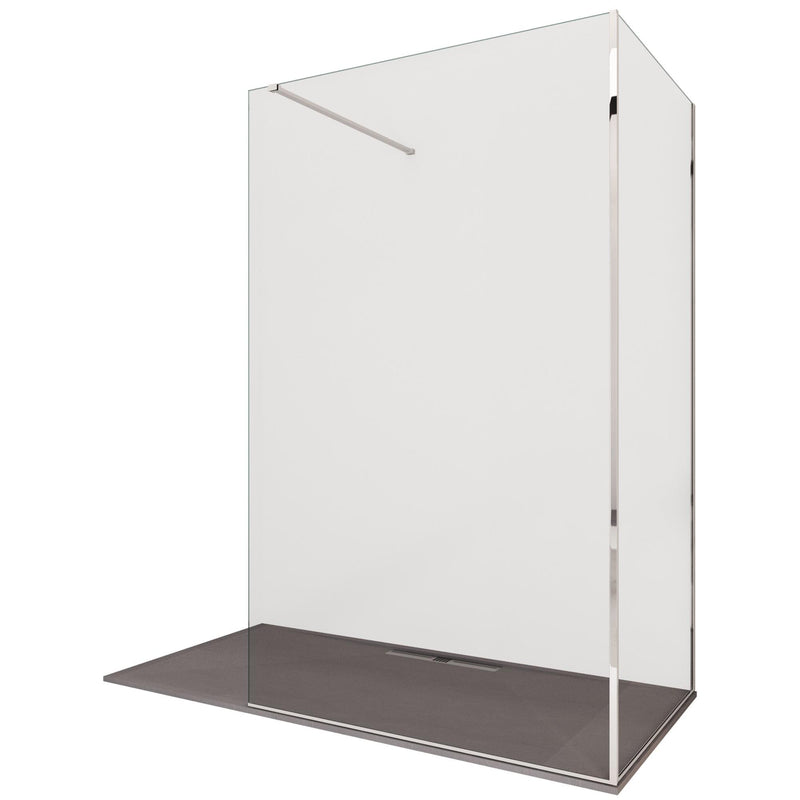 Box Doccia Parete Walk-In 2 Lati in Cristallo Trasparente 8 mm H195 Bonussi Aurore Varie Misure