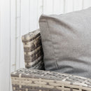 Set Salotto da Giardino Divano 2 Poltrone e Tavolino in Rattan Polietilene Grigio