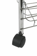 Carrello da Cucina 3 Ripiani 40x26x62 cm in Metallo Cromato