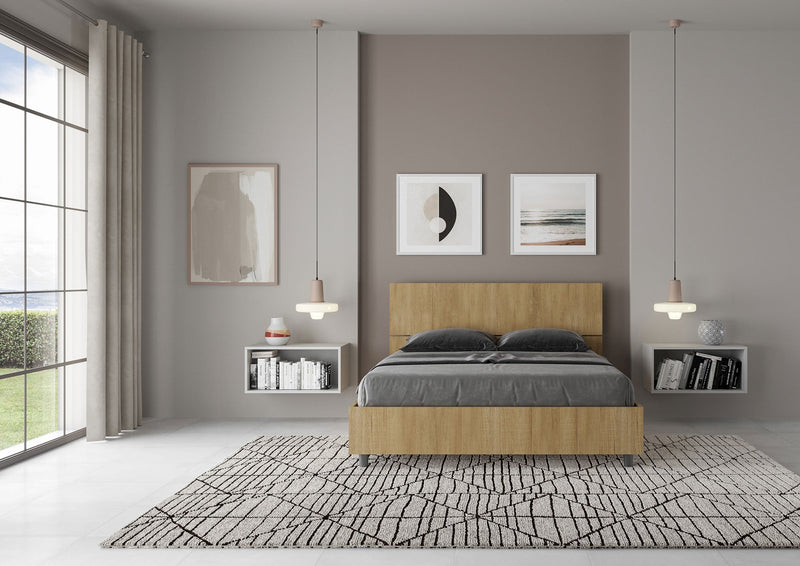 Letto Matrimoniale Francese Demas Testata Dritta  Quercia Varie Misure