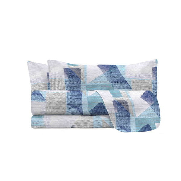 sconto Set Lenzuola con Stampa Sopra Sotto e Federe Linea River Milk Varie Misure