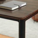 Tavolo Alto da Bar 118x58x108 cm in Legno e Acciaio Marrone e Nero