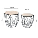 Set Tavolini Hexagon Rovere Nero