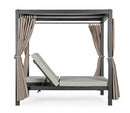 Letto a Baldacchino da Esterno 188x208x205h cm con Tende Laterali Struttura in Alluminio Dream Antracite  