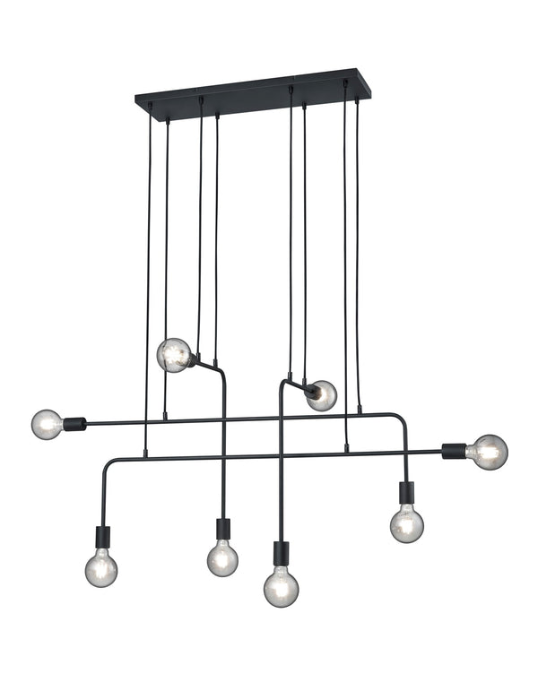 sconto LED-Pendelleuchte für den Innenbereich aus mattschwarzem Metall