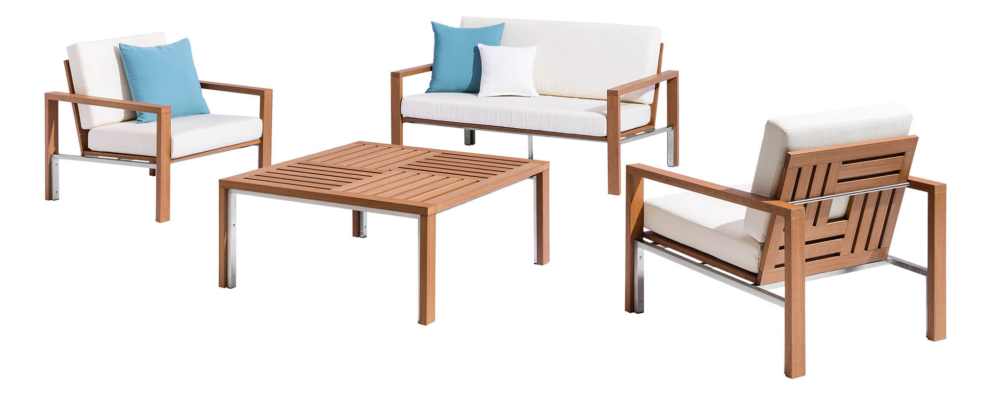 Garten-Lounge-Set aus Stahl...