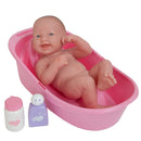 Bambola Bebè Neonato con Bagnetto e Accessori 36cm JC Toys