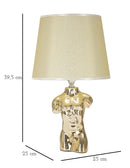 Lampada da Comodino Glam Man 25x42,5x25 cm in Ceramica Oro